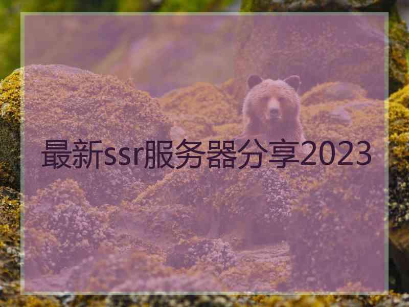 最新ssr服务器分享2023