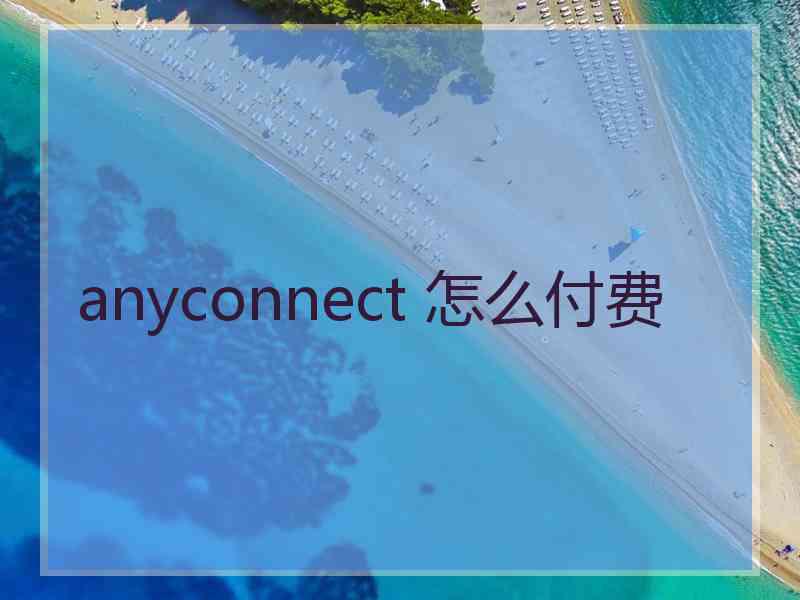 anyconnect 怎么付费