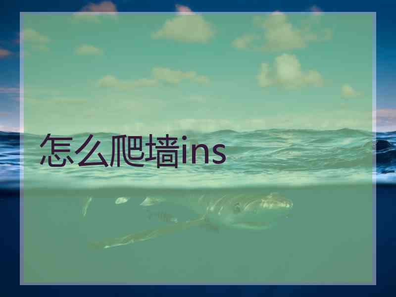 怎么爬墙ins